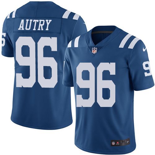 Indianapolis Colts 96 Limited Denico Autry Royal Blue Nike NFL Youth Rush Vapor Untouchable jersey